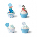 KIT WRAPPERS CUPCAKES+PICKS FIOCCO DI NEVE